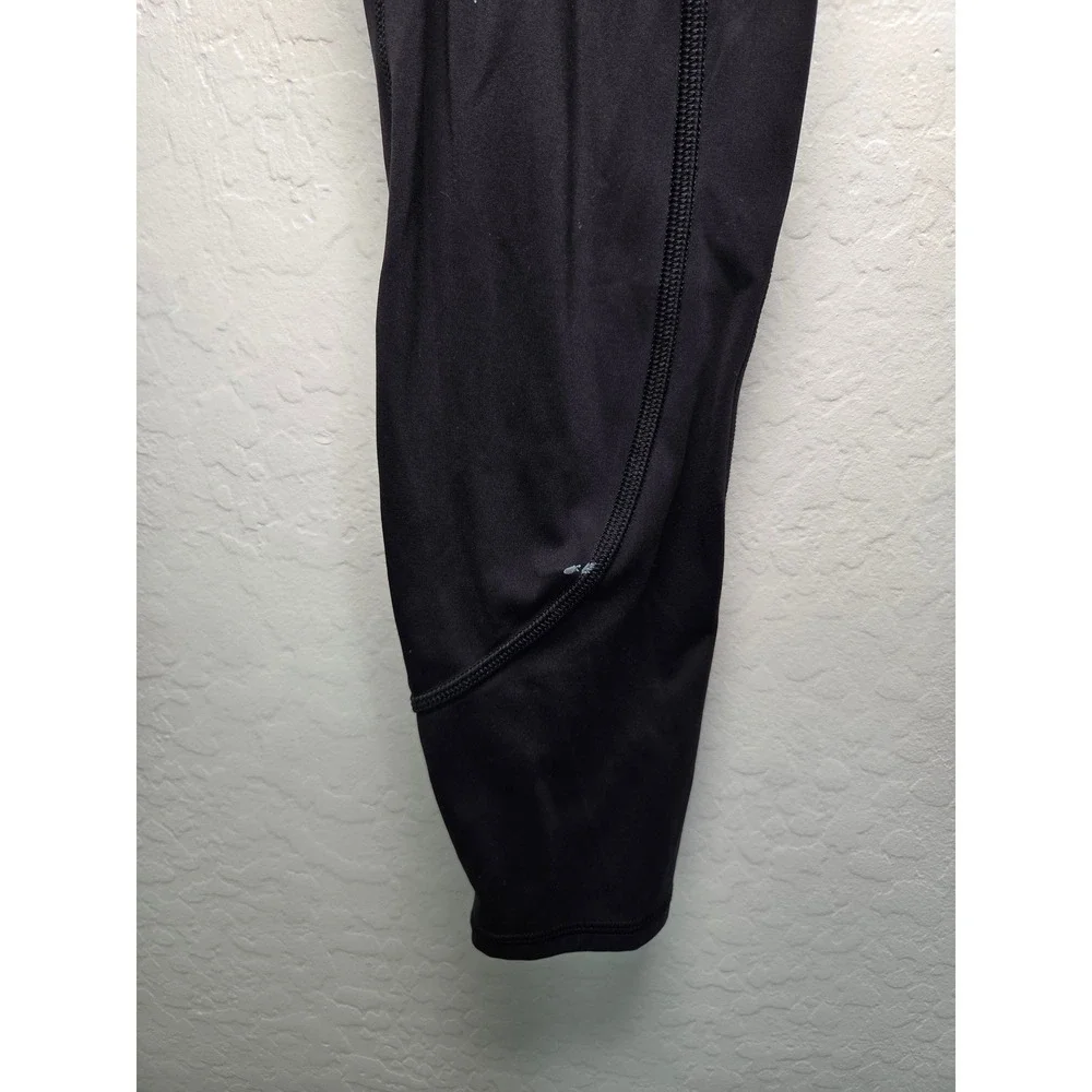 Athleta Rainier Tight Womens Medium Black Brushed Fleece Lined Leggings Pockets